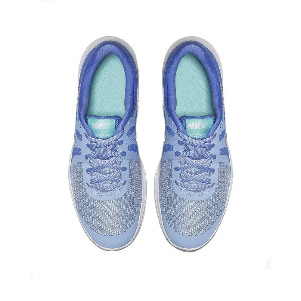 NIKE GIRL'S REVOLUTION 4(GS) RUNNING SHOES (ROYAL PULSE/PINK-FOAM, 5)
